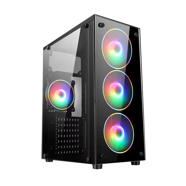 Special offer 0.5mm SPCC Tempered glass ATX/M-ATX/ITX computer case with 6 rgb fan Chassis size 330*200*445mm