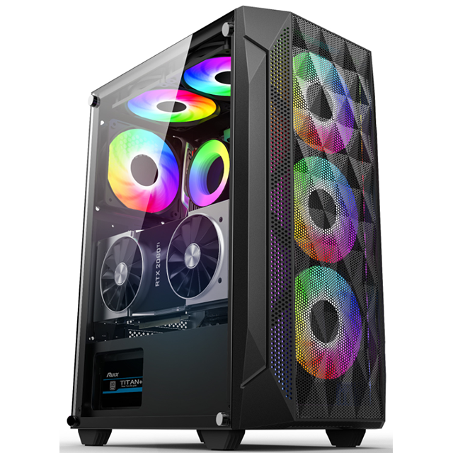 Hongyi Wind desktop towers rgb matx atx itx tempered glass Mesh front panel computer pc gaming gamer case micro atx pc cobinet