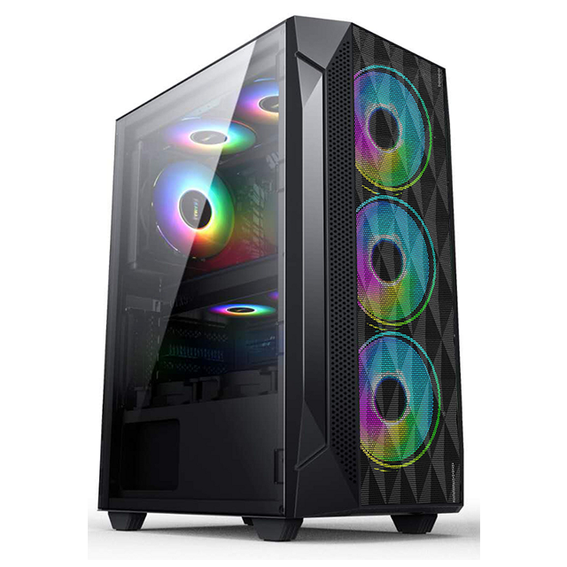 SPCC Black Coating ATX/M-ATX/ITX Computer Case Rgb Special Offer 0.5mm Fan Chassis Size 300*210*440mm Desktop OEM Micro ATX 1PCS