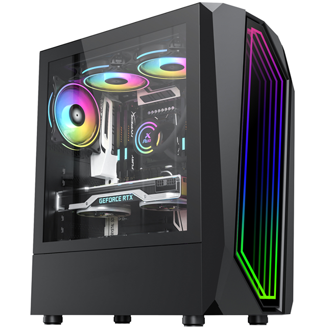 table vertical SPCC HD Audio  with ARGB LED light panel ATX /ATX/ITX CASE gamer gaming computer pc case & towers with RGB fan