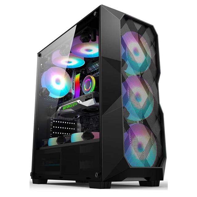 SPCC Black Coating ATX/M-ATX/ITX Computer Case Rgb Special Offer 0.5mm Fan Chassis Size 300*210*440mm Desktop OEM Micro ATX 1PCS