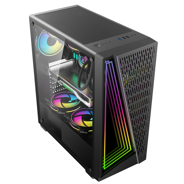 vertical SPCC tempered glass Micro ATX /ATX/ITX CASE gamer gaming computer pc cases & towers with RGB cooling cooler fan