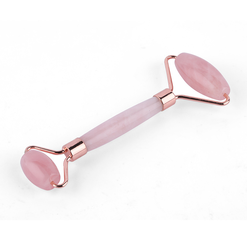 Natural rose quartz facial eye face roller stone massage gua sha and jade roller