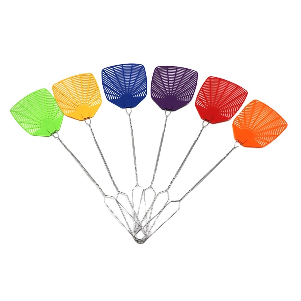 Long handle colorful metal wire plastic fly swatter