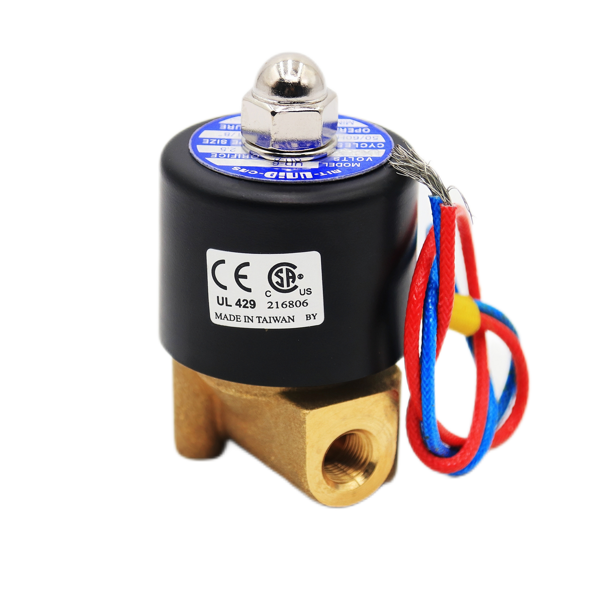 MIT-UNID-CNS Brand UD-6 1/8 Inch Solenoid Valve 220v AC Copper Coil Gas Solenoid Valve Brass Solenoid Control Valve for Water