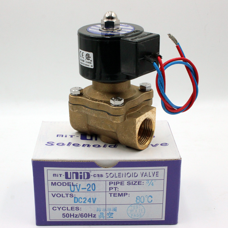 Normally Closed Electric Brass 12v 24v 220V 3 / 4 inch DN20 Solenoid Valve Two Way Vacuum Solenoid Valve