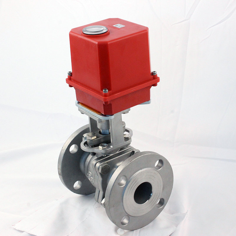 Motorized Ball Valves Flanged Port Two 2 Way Power off Reset Function Stainless Steel Flanged Ball Valve with Electric Actuator