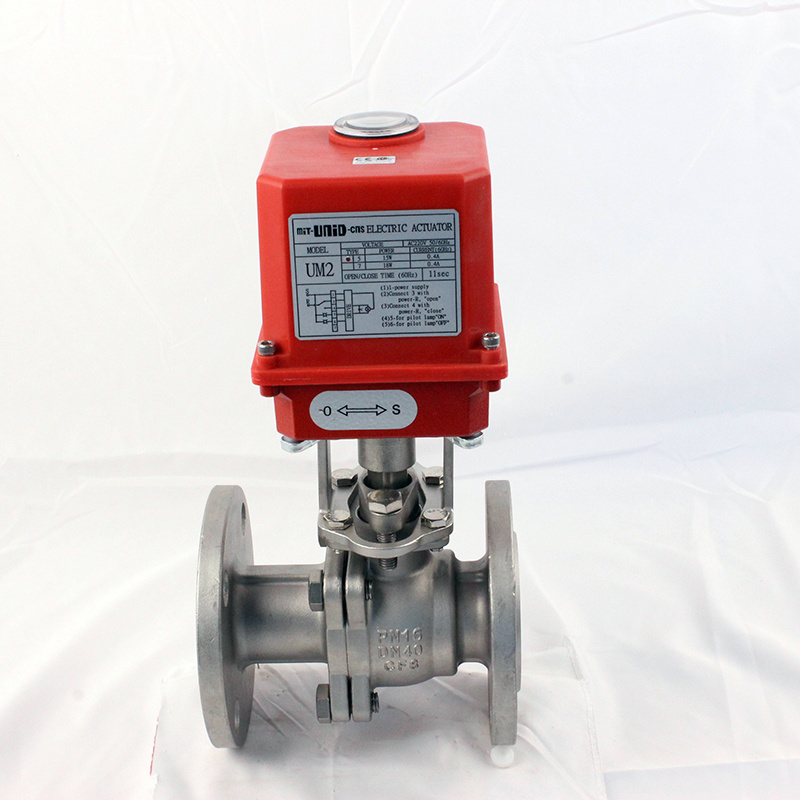 Motorized Ball Valves Flanged Port Two 2 Way Power off Reset Function Stainless Steel Flanged Ball Valve with Electric Actuator