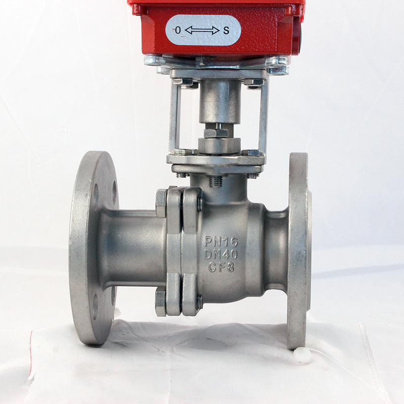 Motorized Ball Valves Flanged Port Two 2 Way Power off Reset Function Stainless Steel Flanged Ball Valve with Electric Actuator