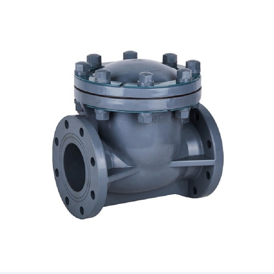 Plastic swing check valve for industrial PVC check valve Heat resistant corrosion resistant chemical Flange check valve