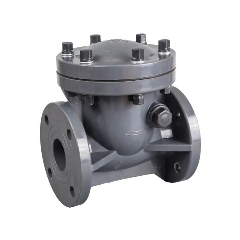 Plastic swing check valve for industrial PVC check valve Heat resistant corrosion resistant chemical Flange check valve