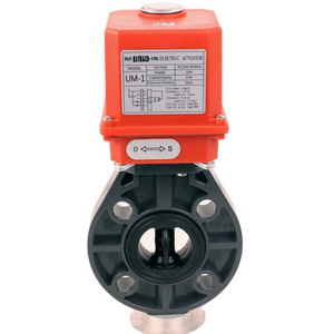 High Performance Electric Plastic Wafer Type Butterfly Valve Upvc Pvc Pneumatic Motorized Butterfly Valve for Air