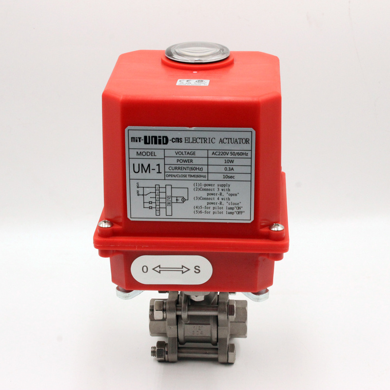 MIT-UNID-CNS 2 Way 3 way electric motor valve Stainless Steel Motorized Flow Control Valve  Electric Actuator Ball Valve