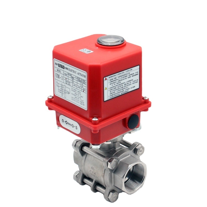 MIT-UNID-CNS 2 Way 3 way electric motor valve Stainless Steel Motorized Flow Control Valve  Electric Actuator Ball Valve