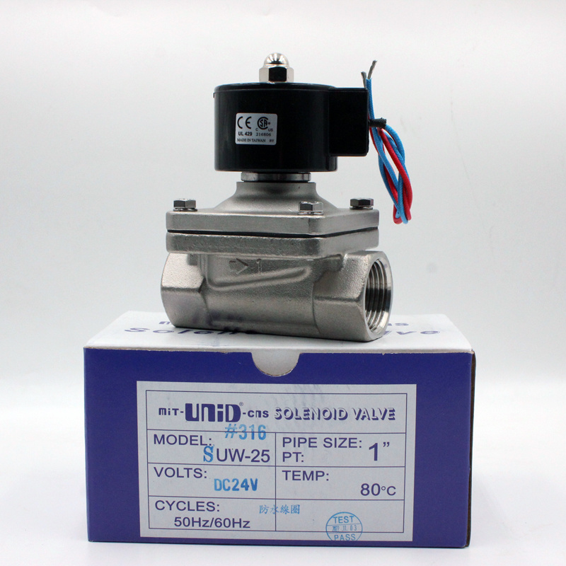 Factory Cheap 1inch Waterproof Solenoid Valve Stainless Steel Solenoid Valve 220 Volt DC 12V 24V Water Oil Gas