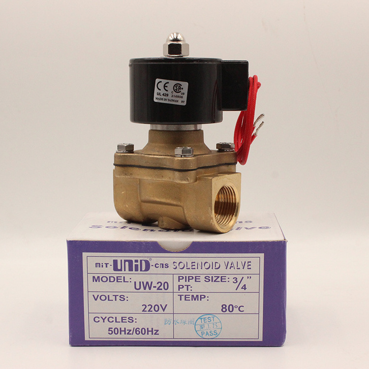 Custom stainless steel/brass 2-inch 12V 24V 220V water, oil, steam solenoid valves