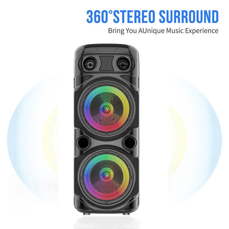 ZQS8227 Metal Material Double 8 inch portable speakers sound box soundbar Outdoor wireless speaker