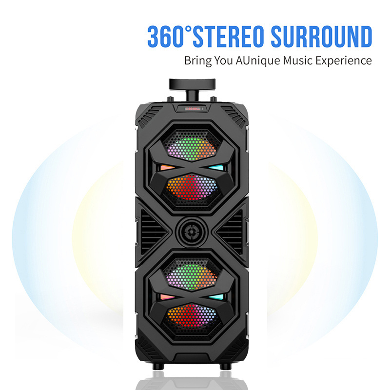 SING-E ZQS8212 Audio Power Dual 8 Inch Rechargeable Portable best karaoke bluetooth speaker room with wireless mic