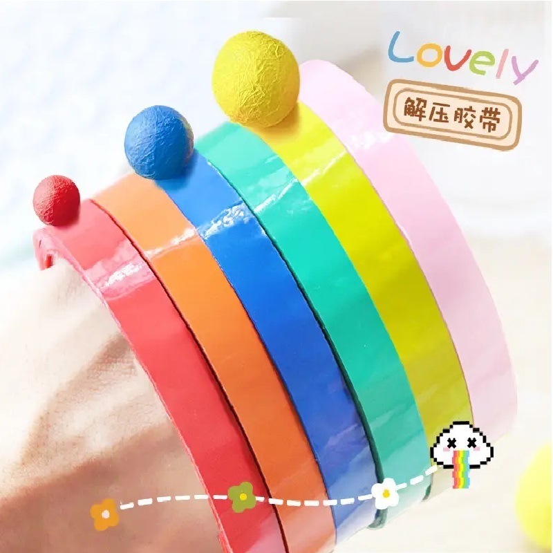 Factory Wholesale BOPP Color Decompression Sticky Ball Tape Relieve Stress Tape Sticky Ball