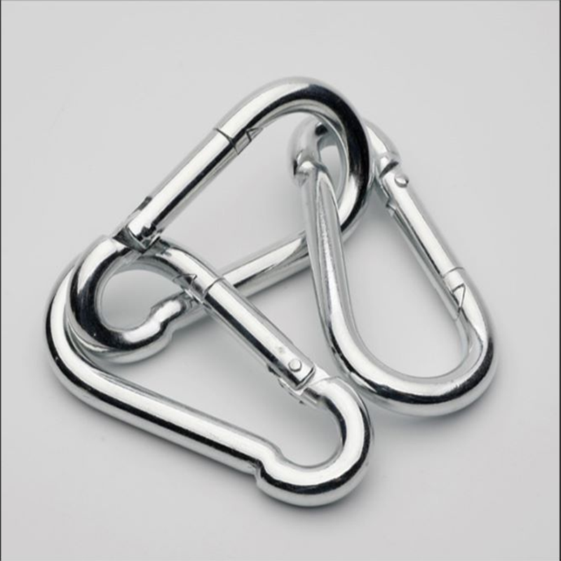 Carabiner supplier customized high quality stainless steel automatic lock silver carabiner