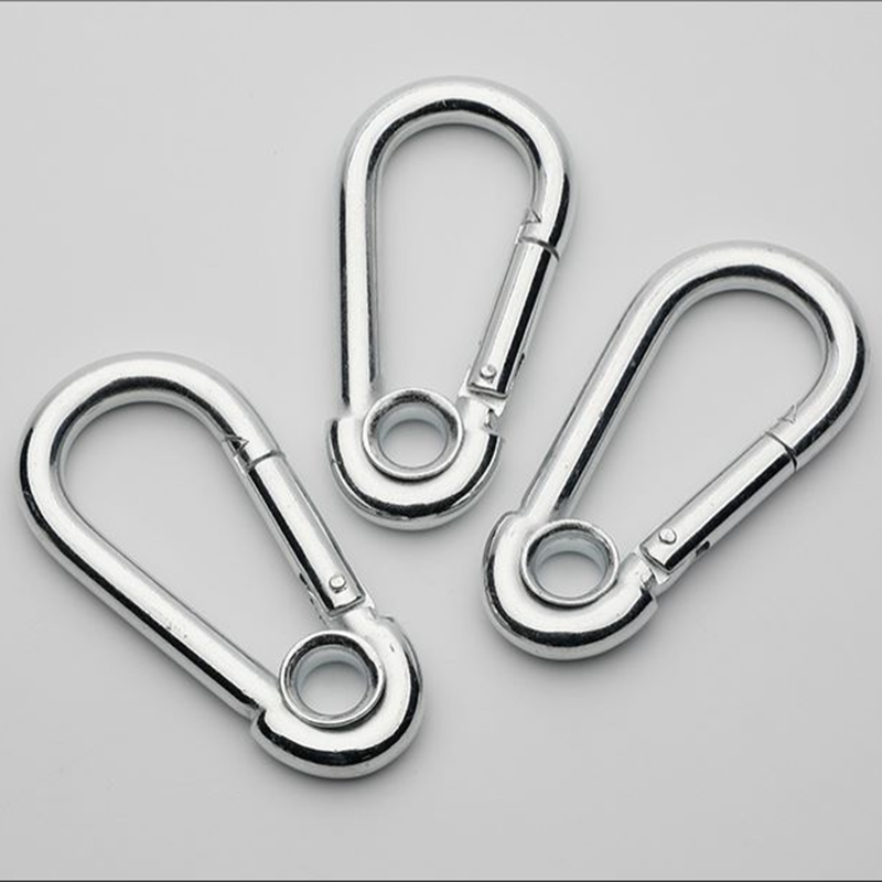 Carabiner supplier customized high quality stainless steel automatic lock silver carabiner