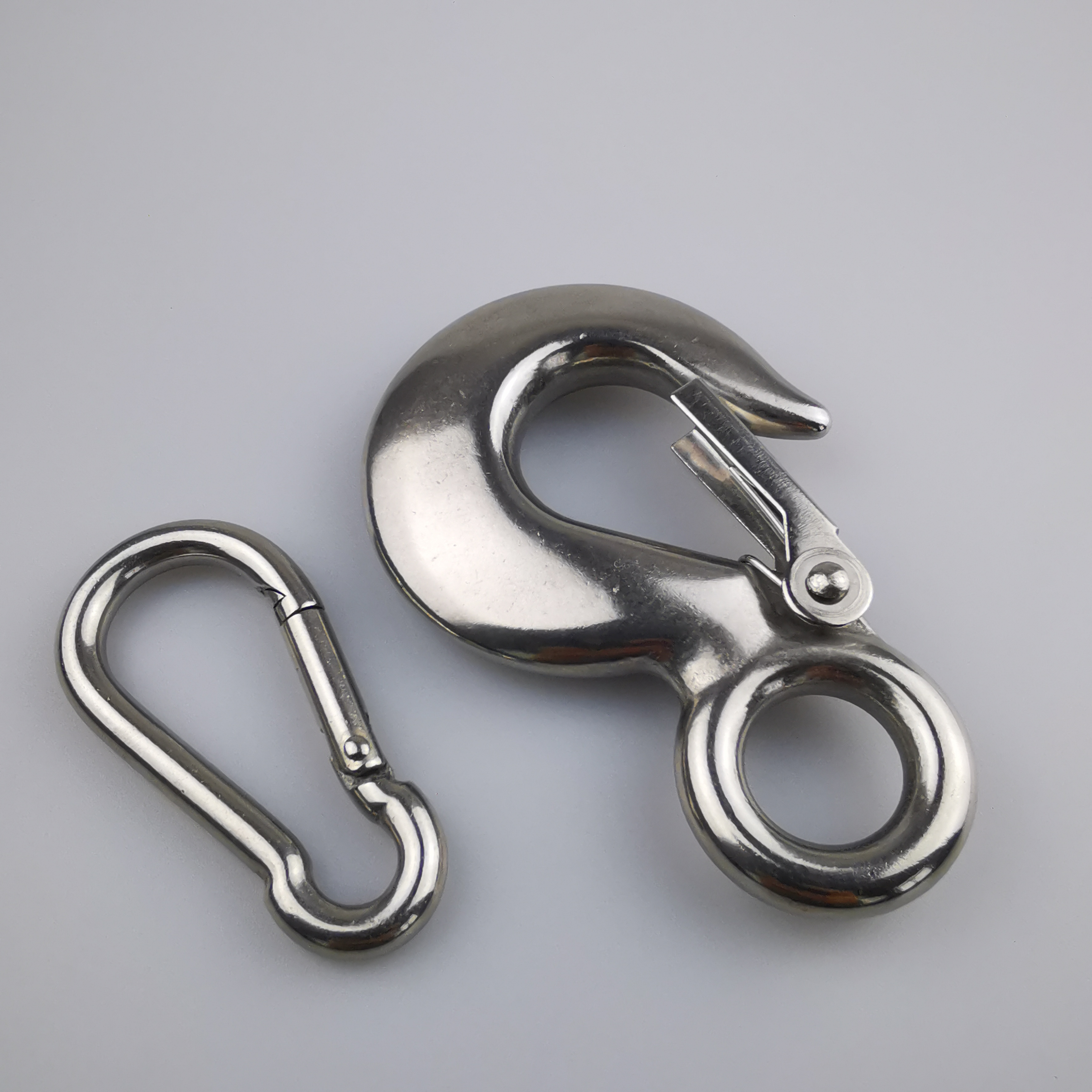 Carabiner supplier customized high quality stainless steel automatic lock silver carabiner