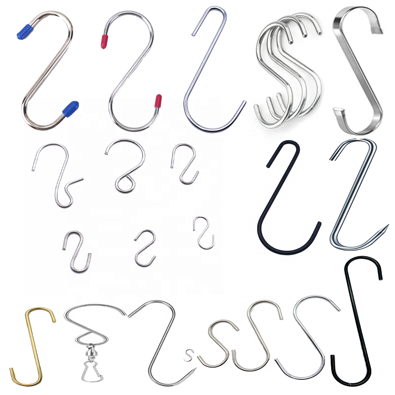 Factory Customized 304/316 Stainless Steel 'S' Shape Hook with Various Sizes Plain Finish Hanging Hooks for Hammock and More