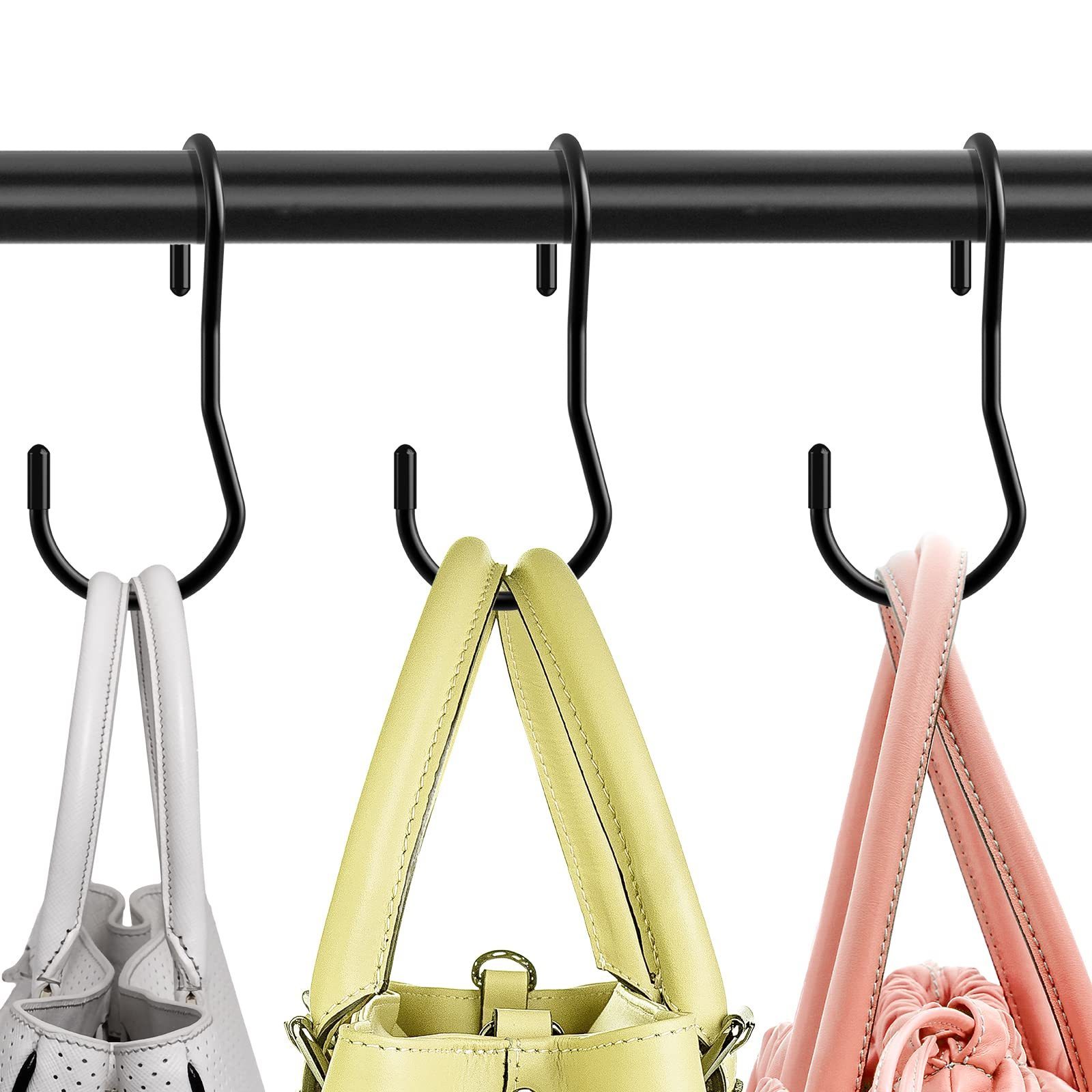 Twisted Purse Hooks Heavy Duty S Hooks Handbag Hanger Organizer Space Saving Closet Rod Hooks for Hanging Clothes Bags