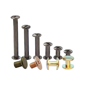 Chicago Screw Round Head Button Slotted Double Chicago Rivet Post And Screw Chicago Screws