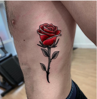 Gilded Waterproof Sexy Red Roses Tattoo Sticker For Girls