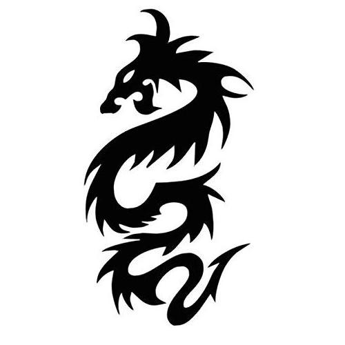 Gilded Black Lively  Dragon Adults Half Arm Waterproof Water Transfer Printing Temporary Tattoo Sticker