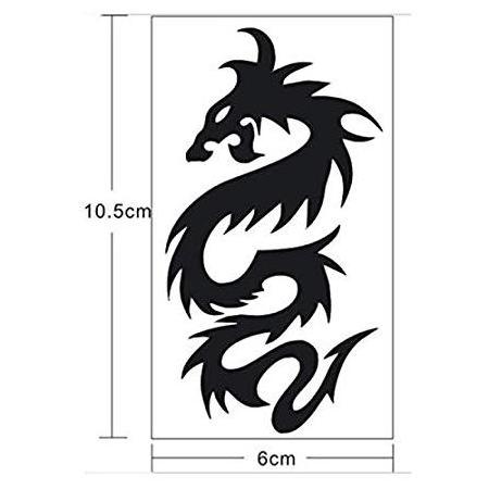 Gilded Black Lively  Dragon Adults Half Arm Waterproof Water Transfer Printing Temporary Tattoo Sticker