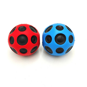 OEM Custom Multi-hole  coral shapes Sports Anti Stress Ball Squeeze Toy Moon High Bouncing Ball  children Kids toy bouncy ball