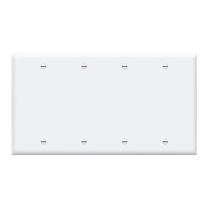 4 Gang Junction  Blank Plastic Blank Wall Plate  Wall Socket Switch  Receptacle Plate Cover Wallplate