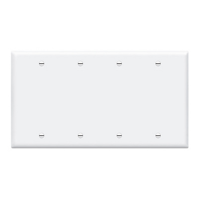 4 Gang Junction  Blank Plastic Blank Wall Plate  Wall Socket Switch  Receptacle Plate Cover Wallplate