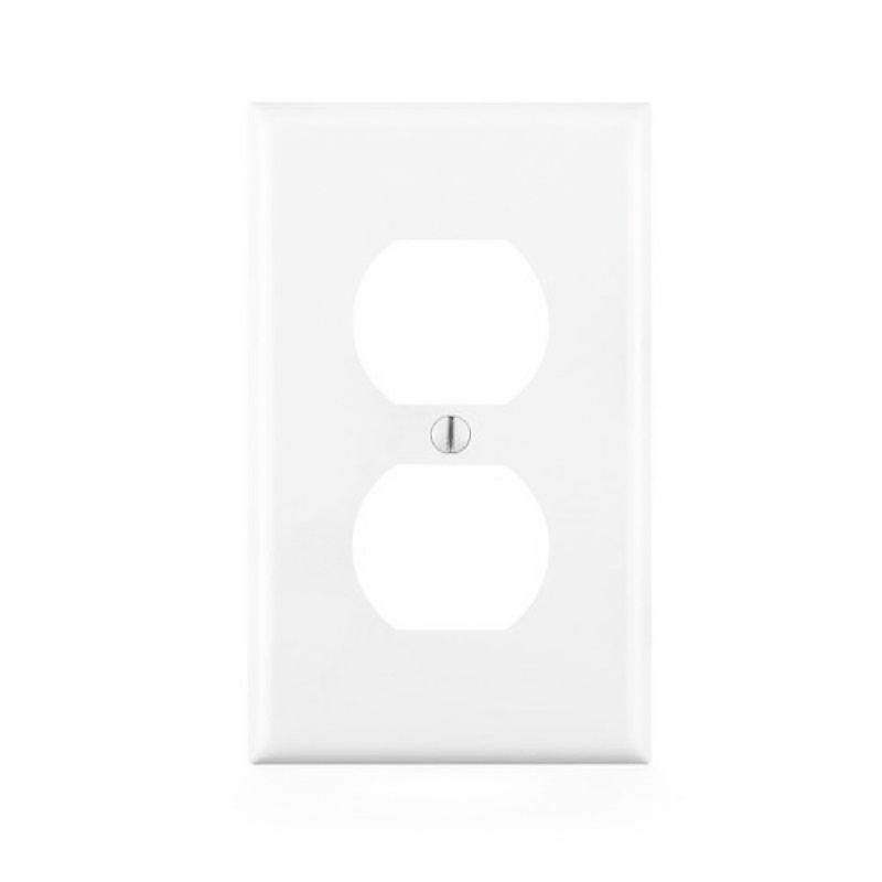 White Decorator 1 Gang  Outlet Cover Plastic Duplex Receptacle Wall Plates