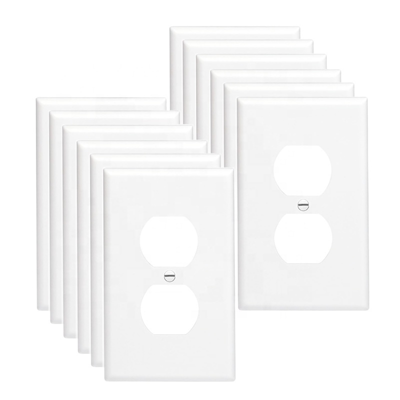 Wholesale white plastic 1-gang duplex outlet cover decorative wall plate