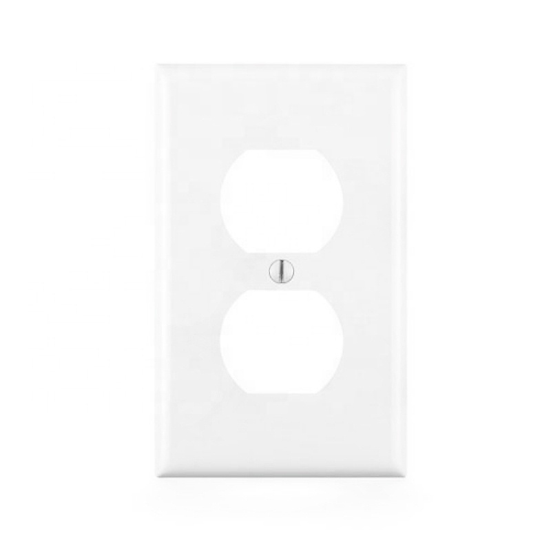 Wholesale white plastic 1-gang duplex outlet cover decorative wall plate