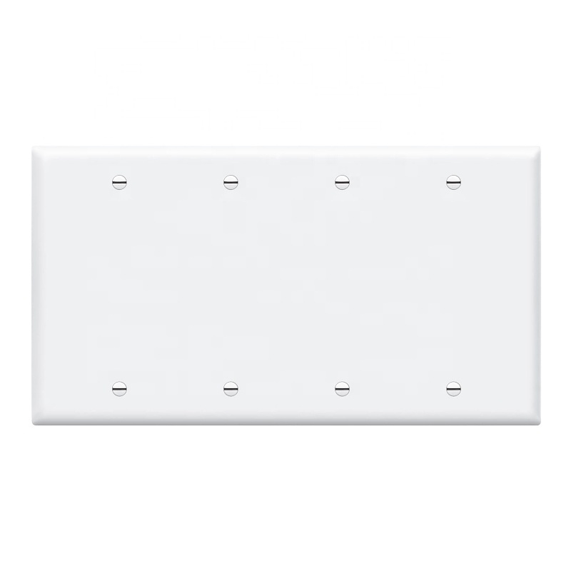 U&L Plastic Standard Size 3-Gang Blank Device Wall Plate Blank Outlet Cover