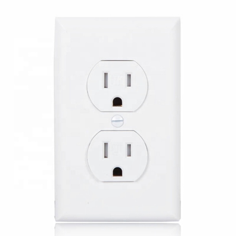 Wholesale white plastic 1-gang duplex outlet cover decorative wall plate