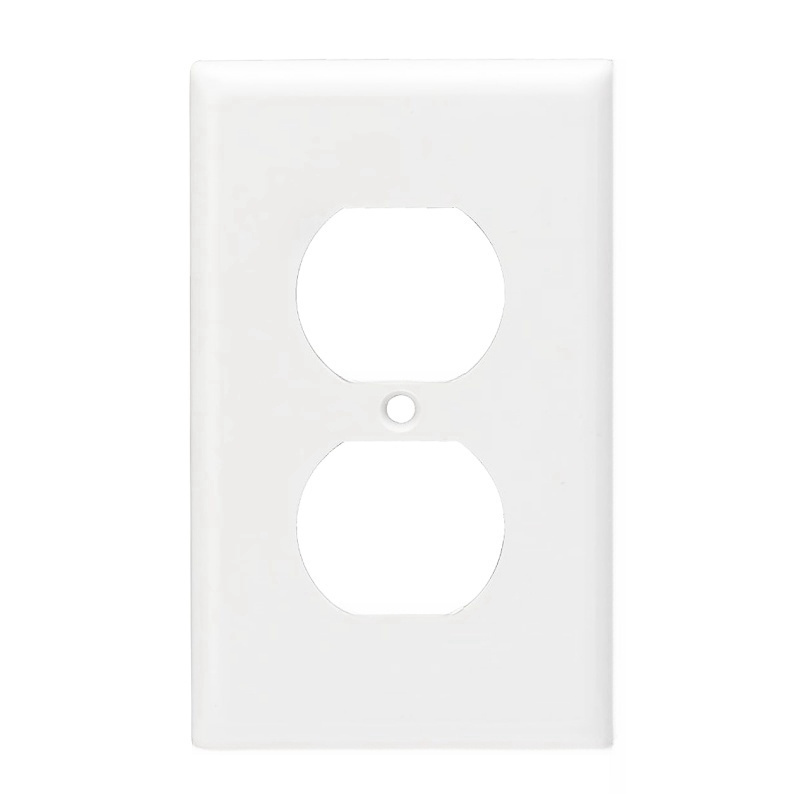 White Decorator 1 Gang  Outlet Cover Plastic Duplex Receptacle Wall Plates