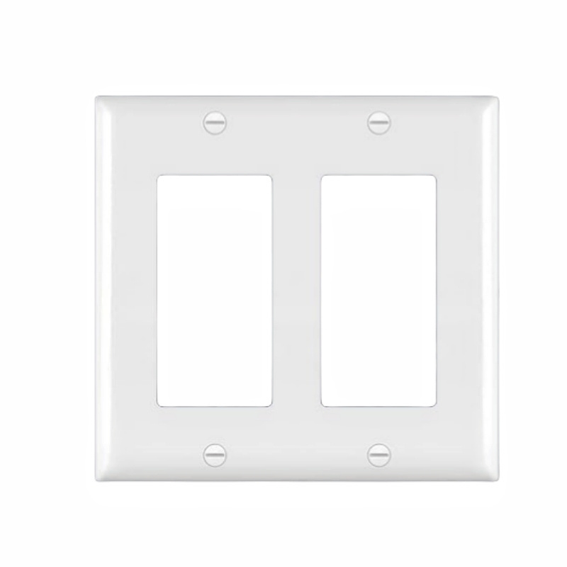 2 Gang Wall Plate Wall Light Switch Plate Outlet cover, Plastic Decora Cover, Switch Cover Size : 5.05/5.09