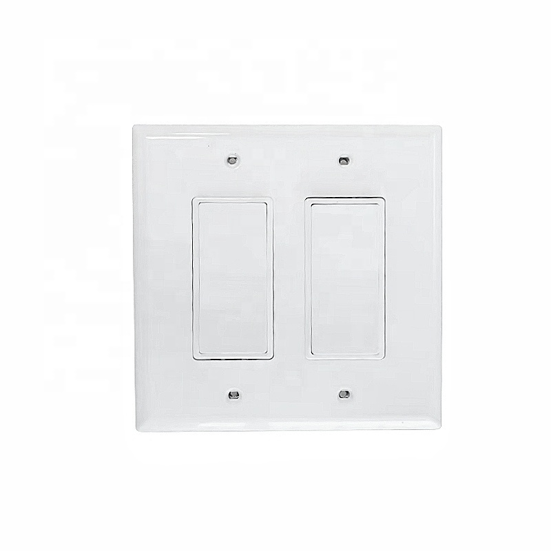 2 Gang Wall Plate Wall Light Switch Plate Outlet cover, Plastic Decora Cover, Switch Cover Size : 5.05/5.09