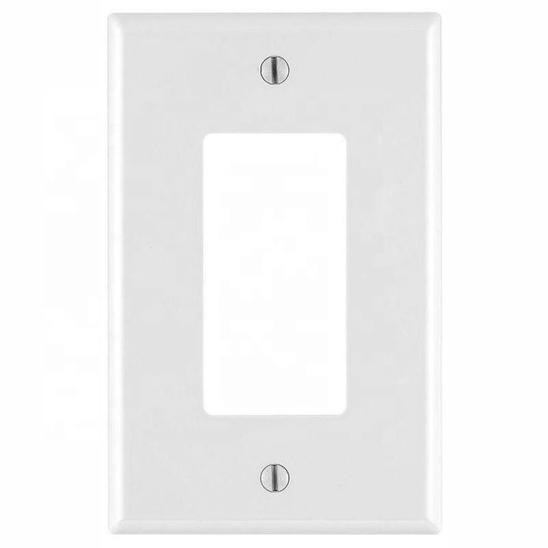 Stock wholesale white plastic 1 gang decor switch wall plate and cover for remodeling