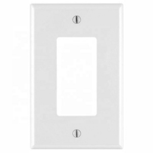 Stock wholesale white plastic 1 gang decor switch wall plate and cover for remodeling