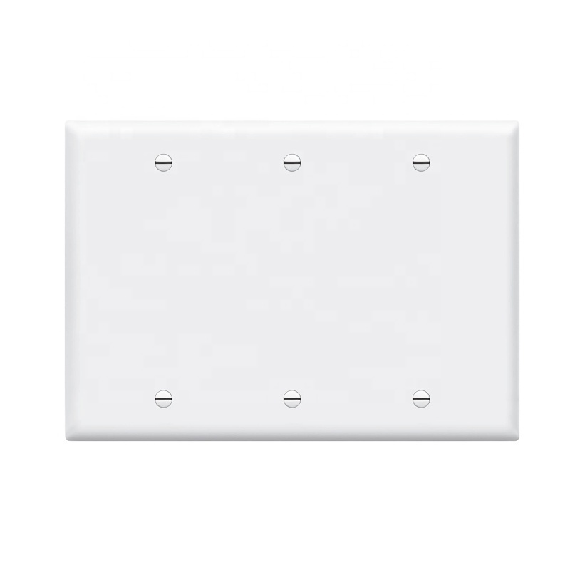 U&L Plastic Standard Size 3-Gang Blank Device Wall Plate Blank Outlet Cover