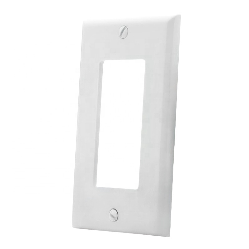 Stock wholesale white plastic 1 gang decor switch wall plate and cover for remodeling