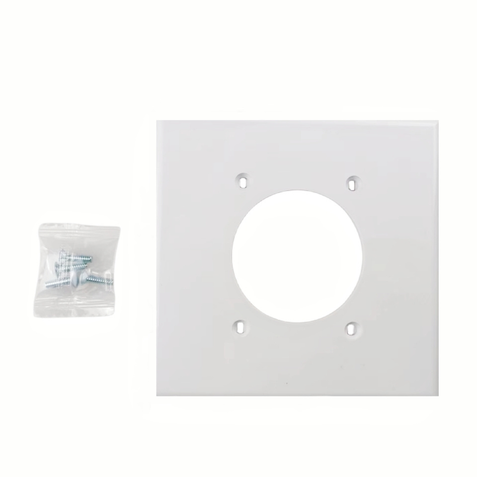 Free sample white 1 gang pvc decora switch cover round hole dryer receptacle wall plates