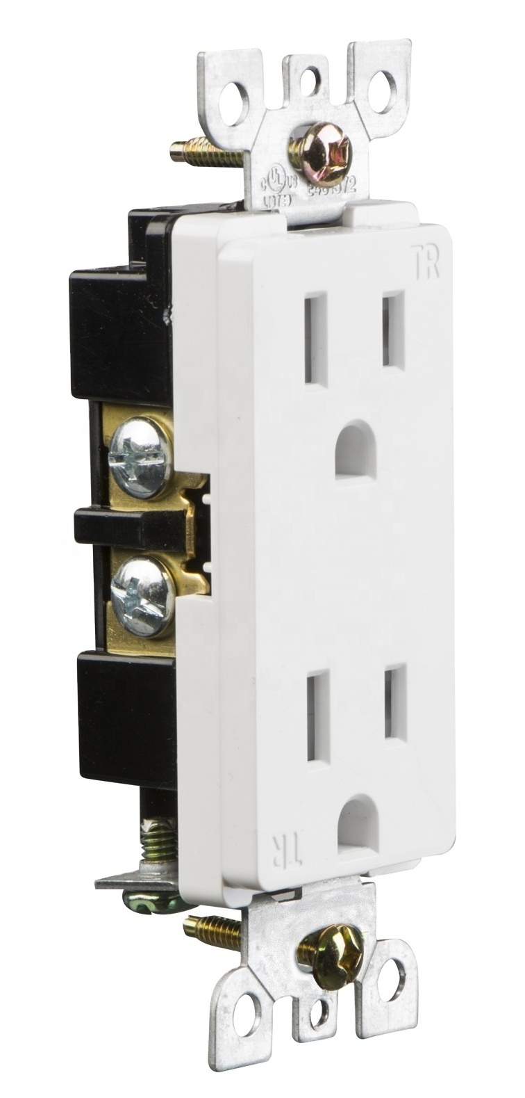 Residential Grade Socket Decorator Duplex Electrical Receptacle Self Grounding Wall Outlet Plug TR15A 125V NEMA 5-15R