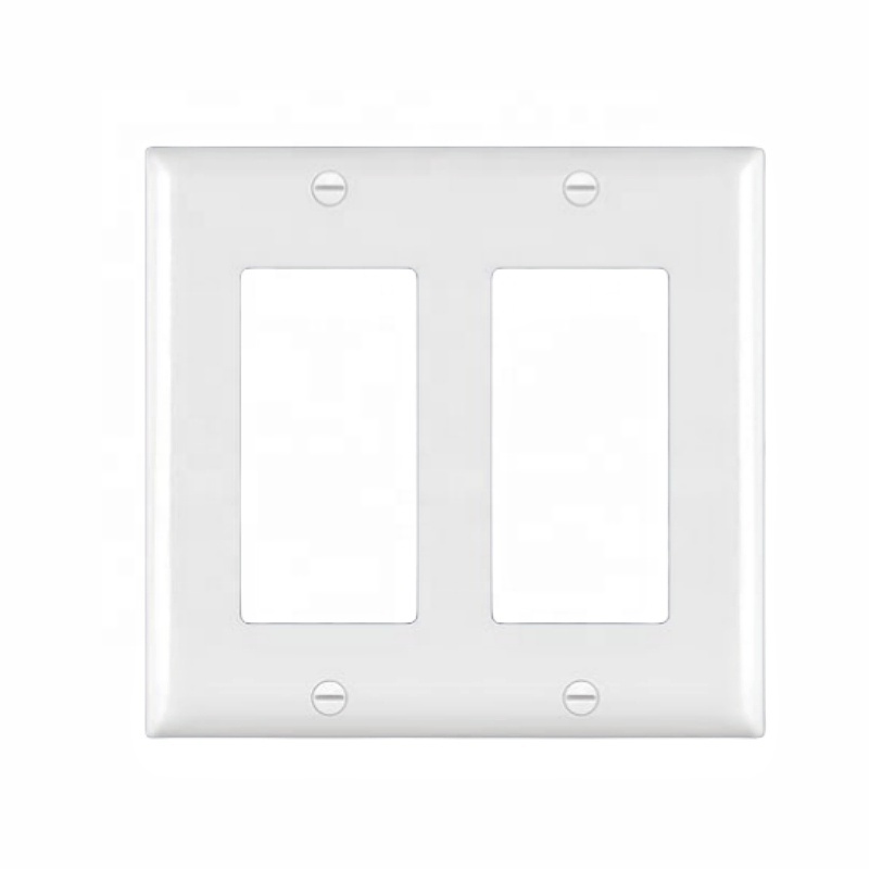 2 Gang Wall Plate Wall Light Switch Plate Outlet cover, Plastic Decora Cover, Switch Cover Size : 5.05/5.09